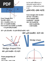  (AC+CD) - (AG +λ/2) : ΔX= 2t (cosθr) - λ/2 =nλ