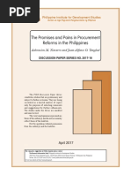 The Promises and Pains in Procurement Reforms in The Philippines