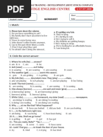 I. Match:: Worksheet