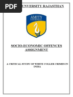 Amity Unversity Rajasthan: A Critical Study of White Coller Crimes in India