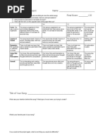 Rubric For Soundtrap Project 2 FA2020