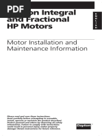 Dayton Integral and Fractional HP Motors: Motor Installation and Maintenance Information