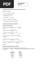 Guide Number 1 Activities: 1 To Be Complete The Sentences With The Correct Form of The Verb To Be