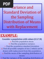 Variance and Standard Deviation of The Sampling Distribution of Means With Replacement