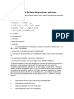 Actividad de Tipos de Reacciones Químicas