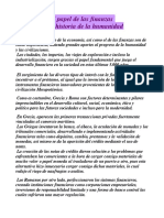 El Papel Historico de Las Finanzas en La Humanidad