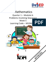 Mathematics: Quarter 1 - Module 6: Problems Involving Sequence Week 5 Learning Code - M10AL-If-2