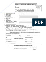 Application Form For Renewal of Registration & 2 or Subsequent Renewal of Registration