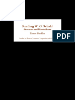 Deane Blackler - Reading W. G. Sebald - Adventure and Disobedience (Studies in German Literature Linguistics and Culture) (2007)