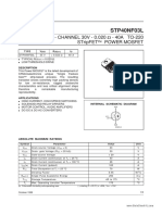 Stp40Nf03L: N - Channel 30V - 0.020 - 40A To-220 Stripfet Power Mosfet