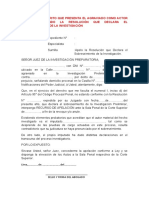 Modelo de Escrito Que Presenta El Agraviado Como Actor Civil, Impugnando La Resolución Que Declara El Sobreseimiento de La Investigación