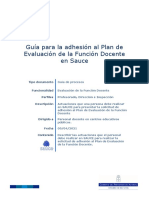 Guía para La Adhesión Al Plan de Evaluación de La Función Docente en Sauce