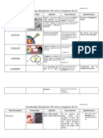 5.1 The Giver Vocabulary Notebook, Chapters 18-23