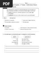 Repaso Lengua Española - 4th Grade OM Hostos School - Examen 2