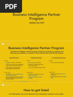 Business Intelligence Partner Program: Updated July 2020