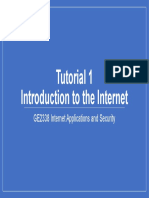 Tutorial 1 Introduction To The Internet: GE2338 Internet Applications and Security