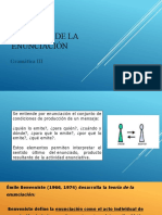 Asignatura de Gramatica III, La Teoría de La Enunciación