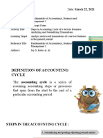 Week 8 - Steps in The Accounting Cycle of A Service Business (Analyzing and Journalizing)