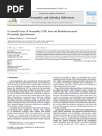 A General Factor of Personality GFP From The Multidimensional Personality Questionnaire