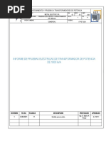 INFORME DE PRUEBAS ELECTRICAS A TRANSF 1000kVA