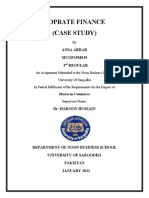 Coprate Finance (Case Study) : Ansa Abrar MCOF19M019 3 Regular