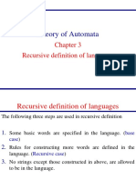 Theory of Automata: Recursive Definition of Languages