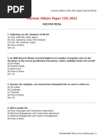 Current Affairs (CSS 2021 Paper) Solved MCQs