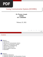 Analog Communication Systems (ECE3001) : DR - Thomas Joseph Sense Vit Chennai