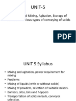 UNIT-5: - To Understand Mixing, Agitation, Storage of Solids and Various Types of Conveying of Solids