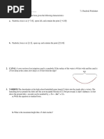 7.1 Parabolas Worksheet and Answers