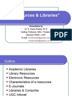 "E-Resources & Libraries": Dr. E. Rama Reddy, PH D Visiting Professor, Msu, Thailand, Librarian (Retd.), Uoh E-Mail