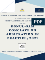 Rgnul-Sam Conclave On Arbitration in PRACTICE, 2021: Rgnul Financial and Mercantle Law Review