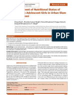 Assessment of Nutritional Status of Teenage Adolescent Girls in Urban Slum of Varanasi