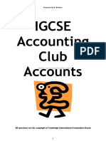 Igcse Accounting Club Accounts Questions Only