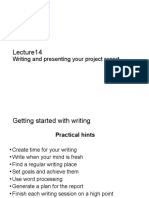 Writing and Presenting Your Project Report