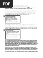 Grade 6 Standard 2 Assessment 1