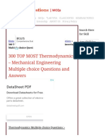 300+ TOP THERMODYNAMICS Multiple Choice Questions and Answers