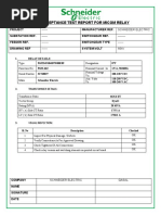 Site Acceptance Test Report For Micom Relay: - Schneider Electric - 66kV