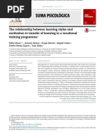 The Relationship Between Learning Styles and Motivation To Transfer of Learning in A Vocational Training Programme