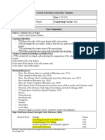 pt3 Lesson Plan Rubric