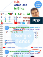 Factorización Por Evaluación Con División Sintética. Método de Ruffini