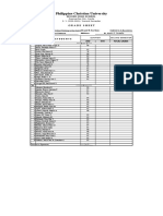 Philippine Christian University: Grade Sheet