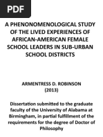 A Phenonomenological Study of The Lived Experiences of