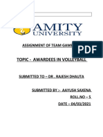 Topic - Awardees in Volleyball: Assignment of Team Games - Ii