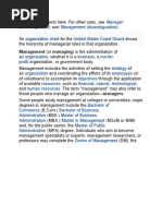 "Manager" Redirects Here. For Other Uses, See and .: Manager (Disambiguation) Management (Disambiguation)