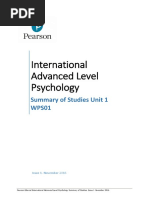 International Advanced Level Psychology Summary of Studies WPS01