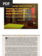 The Majority Text Textus Receptus Vs The Critical Text Editions and The Modern Bible Versions ESV Version Fifth Edition Revised FREE