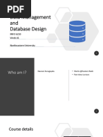 Data Management and Database Design: INFO 6210 Week #1 Northeastern University