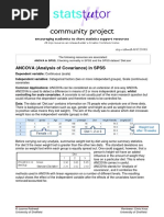 Community Project: ANCOVA (Analysis of Covariance) in SPSS