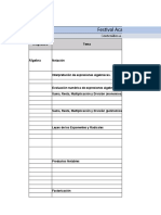 Tabla de Especificaciones Festival Academico Matematicas 2018